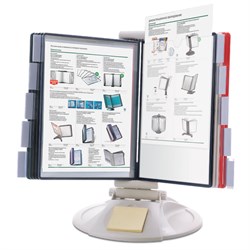 Демосистема настольная на 10 панелей, с 10 цветными панелями А4, серая, BRAUBERG "EXTRA", 236715 - фото 16563276