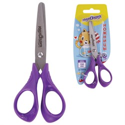 Ножницы ЮНЛАНДИЯ "КОТИК МЯУ", 130 мм, картонная упаковка с подвесом, ассорти, 236978 - фото 16563319