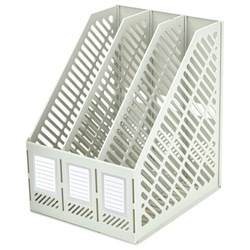 Лоток вертикальный для бумаг BRAUBERG "Office-Expert", 215 мм, 3 отделения, сборный, серый, 238018 - фото 16563395