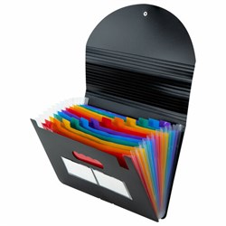 Папка-органайзер для бумаг и документов на резинке, 13 отделений, BRAUBERG DOCS, А4, черная, 271152 - фото 16563590