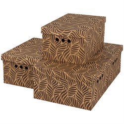 Короб для хранения из плотного микрогофрокартона 330х250х185 мм, КОМПЛЕКТ 4 шт., BRAUBERG HOME "Узор", 271816 - фото 16563652