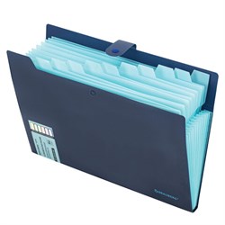 Папка-органайзер на кнопке 12 отделений, BRAUBERG "Extra", А4, синяя с голубым, 271933 - фото 16563671