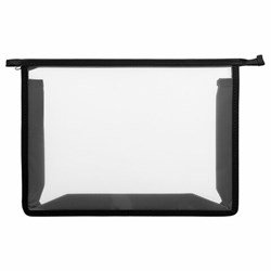 Папка для тетрадей А4 ПИФАГОР, пластик, молния сверху, прозрачная, черный, 272107 - фото 16563698