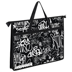 Папка для рисунков и чертежей с ручками BRAUBERG А3, пластик, молния сверху, "Graffiti", 272233 - фото 16563717
