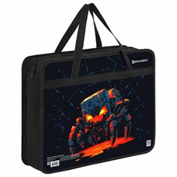 Папка на молнии с ручками BRAUBERG А4, 1 отделение, пластик, 80 мм, "Fire spider", 273374 - фото 16563968