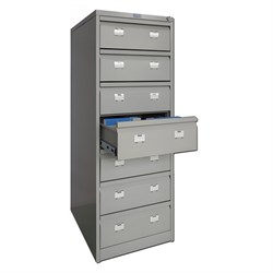 Шкаф картотечный ПРАКТИК "AFC-07", 1327х515х631мм, 7 ящиков под формат А5 (210х149 мм), формат папок Foolscap или A4 (БЕЗ ПАПОК) - фото 16564097