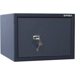 Сейф BRABIX "КМ-310", 310х430х375 мм, 20 кг, ключевой замок + полка, крепление к стене, 291166 - фото 16564251