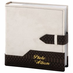 Фотоальбом BRAUBERG на 200 фотографий 10х15 см, под замшу, бумажные страницы, бокс, бежевый с коричневым, 390679 - фото 16565595