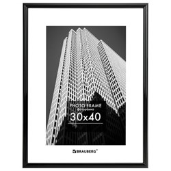 Рамка 30х40 см небьющаяся, багет 14 мм, пластик, BRAUBERG "Original", черная, 391230 - фото 16565624