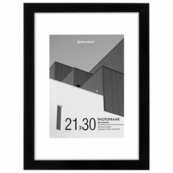 Рамка 21х30 см с паспарту 15х21 см небьющаяся, багет 20 мм, пластик, BRAUBERG "New Age", черная, 391275 - фото 16565662