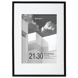 Рамка 21х30 см с паспарту 15х21 см небьющаяся, багет 5 мм, пластик, BRAUBERG "Smart", черная, 391280 - фото 16565667