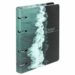 Тетрадь на кольцах А5 160х212 мм, 120 листов, картон, матовая ламинация, клетка, BRAUBERG, "Relax", 404725 - фото 16565749