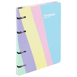 Тетрадь на кольцах А5 160х212 мм, 120 л., картон, матовая ламинация, клетка, BRAUBERG, кросс-серия PASTEL, 405197 - фото 16565788