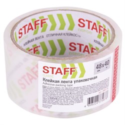 Клейкая лента упаковочная 48 мм x 40 м, прозрачная, толщина 40 микрон, STAFF CLASSIC, 440176 - фото 16565820