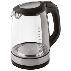 Чайник SCARLETT SC-EK27G19, 2,2 л, 2200 Вт, закрытый нагревательный элемент, стекло, черный - фото 16565853