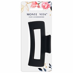 Краб для волос 10,5 см, soft-touch, чёрный, MONTE VITA (МОНТЕ ВИТА), 456999 - фото 16566077