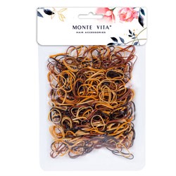Резинки для волос НАБОР 500 шт., силиконовые, маленькие, оттенки коричневого, MONTE VITA (МОНТЕ ВИТА), 457067 - фото 16566093