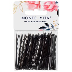 Невидимки для волос НАБОР 50 шт., 5 см, черный, MONTE VITA (МОНТЕ ВИТА), 457101 - фото 16566099