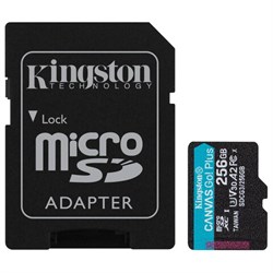 Карта памяти microSDXC 256GB KINGSTON Canvas Go Plus UHS-I U3, 170 Мб/с (class 10), SDCG3/256GB - фото 16566330