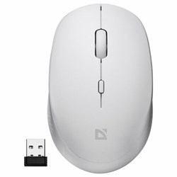 Мышь беспроводная DEFENDER Auris MB-027, USB, 3 кнопки + 1 колесо-кнопка, оптическая, белая, 52028 - фото 16566356