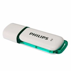 Флеш-диск 8 GB PHILIPS SNOW, разъем USB 2.0, зеленый, FM08FD70B/97 - фото 16566404