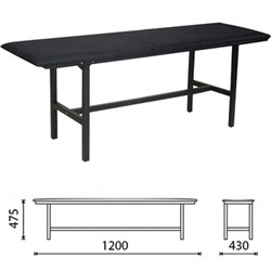 Банкетка без спинки "Берта", 1200х430х475 мм, усиленная, черный каркас, кожзам черный, разборная - фото 16566492