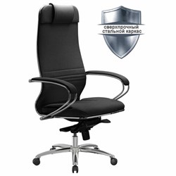 Кресло офисное МЕТТА "SAMURAI" KL-1, экокожа, черное - фото 16566510