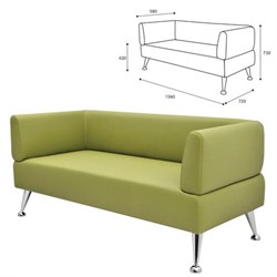 Диван мягкий трехместный "Норд", "V-700", 1560х720х730 мм, c подлокотниками, экокожа, светло-зеленый - фото 16566547