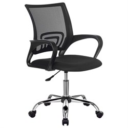 Кресло BRABIX "Fly MG-396", с подлокотниками, сетка, хром, черное, 532086 - фото 16566587