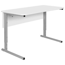 Стол-парта 2-местный регулируемый СУТ.55, 1200х500х520-640 мм, рост 2-4, серый каркас, ЛДСП белая - фото 16566689
