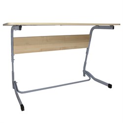 Стол-парта 2-местный регулируемый "Олимп", 1200х500х520-640 мм, рост 2-4, серый каркас, ЛДСП клён - фото 16566698