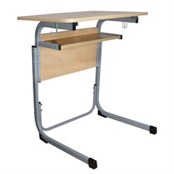 Стол-парта 1-местный регулируемый "Атлант", 600х500х520-640 мм, рост 2-4, серый каркас, ЛДСП клён - фото 16566702