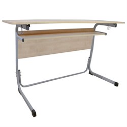Стол-парта 2-местный нерегулируемый "Атлант", 1200х500х760 мм, рост 6, серый каркас, ЛДСП клён - фото 16566705