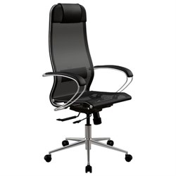 Кресло МЕТТА "ErgoLife" 10 B1-104K, хром, синхромеханизм, прочная сетка, черное - фото 16566747