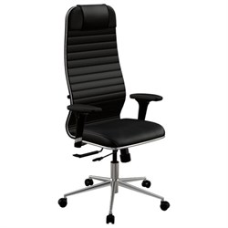 Кресло МЕТТА "ErgoLife" 10 B1-117D, хром, синхромеханизм, 2D-подлокотники, экокожа, черное - фото 16566749