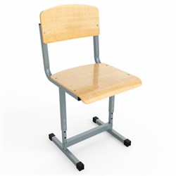 Стул ученический регулируемый ШМ.С46.С, 380х380х720-840 мм, рост 5-7 (4-6), серый каркас, фанера - фото 16566783