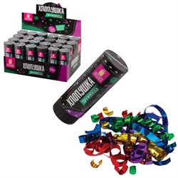 Хлопушка пружинная ЗОЛОТАЯ СКАЗКА 11 см, фольга, серпантин/конфетти, ассорти, 591467 - фото 16566870