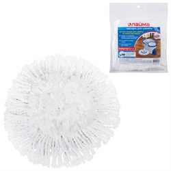 Насадка МОП круглая для швабры из набора для уборки 601459, крепление липучка, микрофибра, d - 16 см, LAIMA, 601487 - фото 16567076