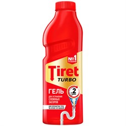Средство для прочистки канализационных труб 1 л, TIRET (Тирет) "Turbo", гель, 8147377 - фото 16567121