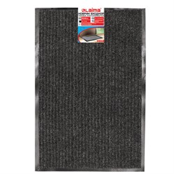Коврик входной ворсовый влаго-грязезащитный 40х60 см, толщина 7 мм, ребристый, черный, LAIMA, 602863 - фото 16567141