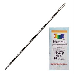 Иглы для прошивки документов (игла цыганская), комплект 25 шт., размер 10 см, бумажная упаковка, N-270 - фото 16567160
