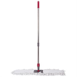 Швабра-рамка 80 см, телескопический черенок из нержавеющей стали 125 см, МОП хлопок, LAIMA, 603604 - фото 16567166
