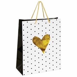 Пакет подарочный (1 штука) 26x13x33 см, ЗОЛОТАЯ СКАЗКА "Золотое сердце", ламинированный, 606583 - фото 16567342