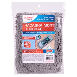 Насадка МОП плоская для швабры/держателя 42 см, карманы, ворсистая микрофибра, LAIMA HOME, 606799 - фото 16567359