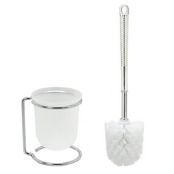 Ершик для унитаза с подставкой, маталл + пластик, хромированный, LAIMA, 607426 - фото 16567381