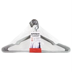 Вешалки-плечики для одежды, размер 48-50, металл, антискользящие, КОМПЛЕКТ 20 шт., белые, BRABIX PREMIUM, 608470 - фото 16567499