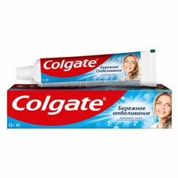 Зубная паста 50 мл COLGATE "Бережное отбеливание", с фторидом и кальцием, 7891024188262 - фото 16567611
