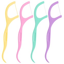 Зубочистки-флоссеры с зубной нитью "200 шт. (4х50 шт.) + 20 в подарок!", ВКУС МЯТЫ И ФРУКТОВ, LAIMA DENT, 609408 - фото 16567692