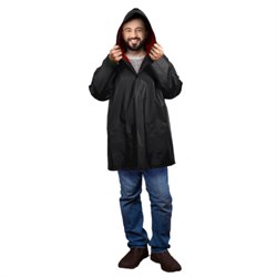 Дождевик-куртка чёрная на кнопках С КАРМАНАМИ, виниловая, размер 50-56, рост 170-185, ГРАНДМАСТЕР, 610942 - фото 16567815