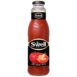 Сок томатный SWELL с мякотью в стеклянной бутылке 0,75 л, для детского питания, 4040180065 - фото 16567928